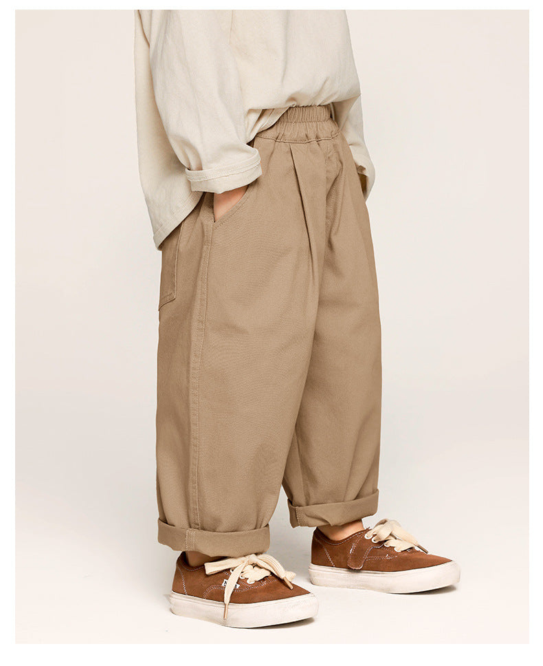 Boys' Casual Pants Solid Color Trousers Baggy Pants