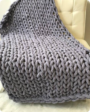 Ins handmade coarse wool woven chenille blanket