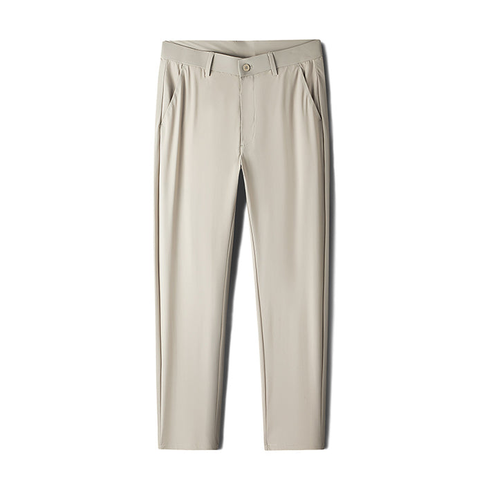 Summer Men's Suit Pants Ice Silk Thin Straight Loose