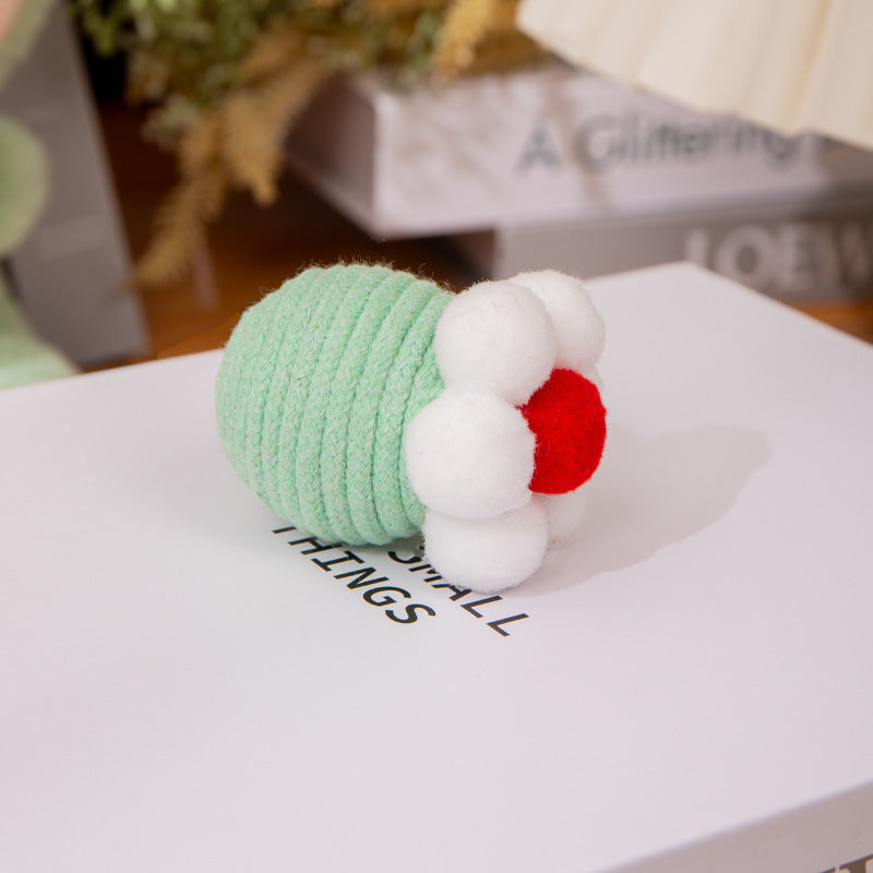 Brinquedo de Corda de Algodão em Forma de Flor para Gatos, Ideal para Entretenimento e para Afiar Dentes e Garras