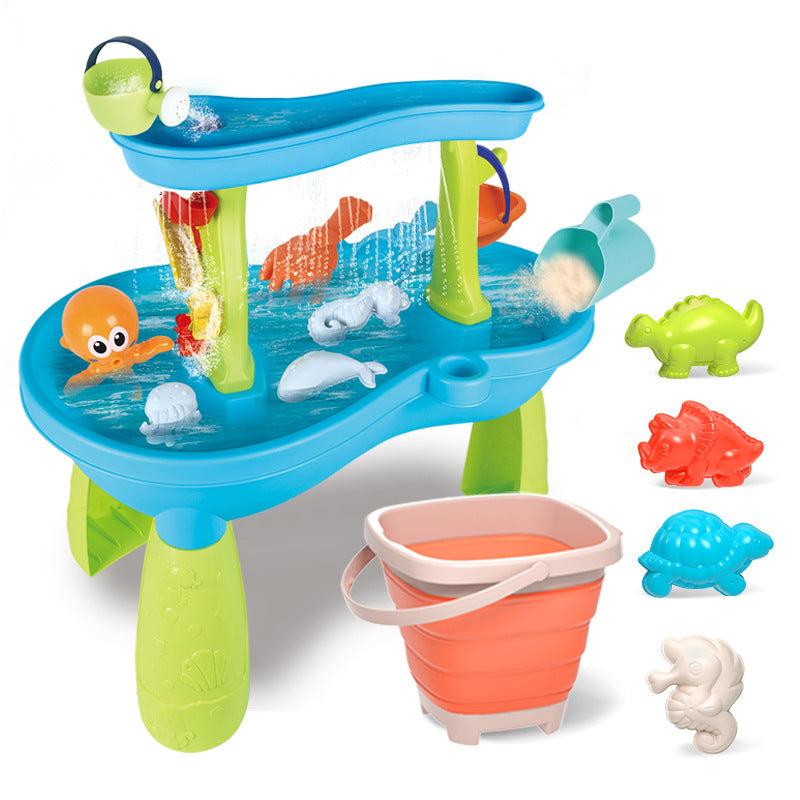 Children's Beach Table Four-layer Pool Garden Toy Suit