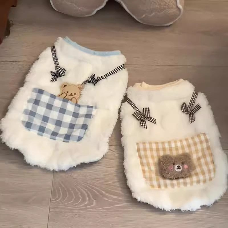 Roupa para Gato Estilo Outono e Inverno Anti-queda de Pelo Vestuário em Velo Quente