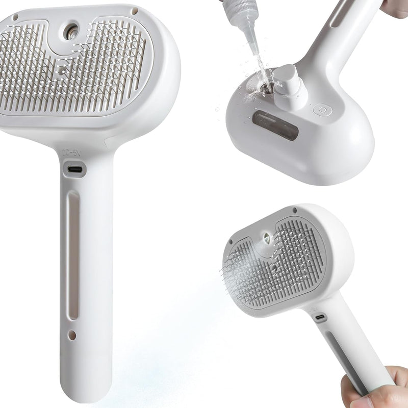 Spray Cat Brush For Shedding Water Brush For Cats And Dogs Pet Hair Removal Comb With Water Tank And Release Button Steamy Cat Brush Pet Spray Hair Comb