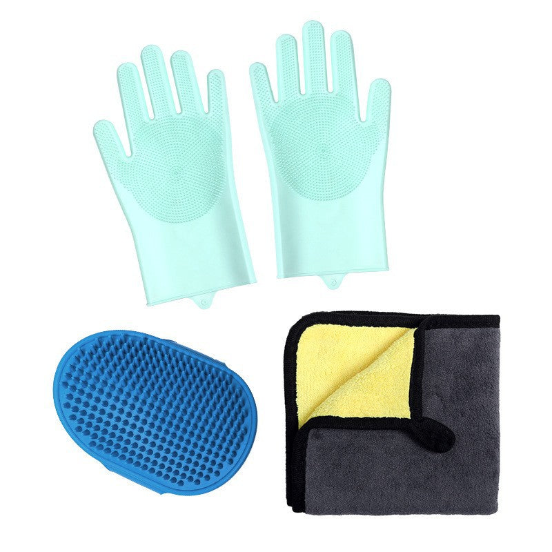 Luvas de Banho para Animais de Estimação Conjunto de Acessórios de Banho para Cães