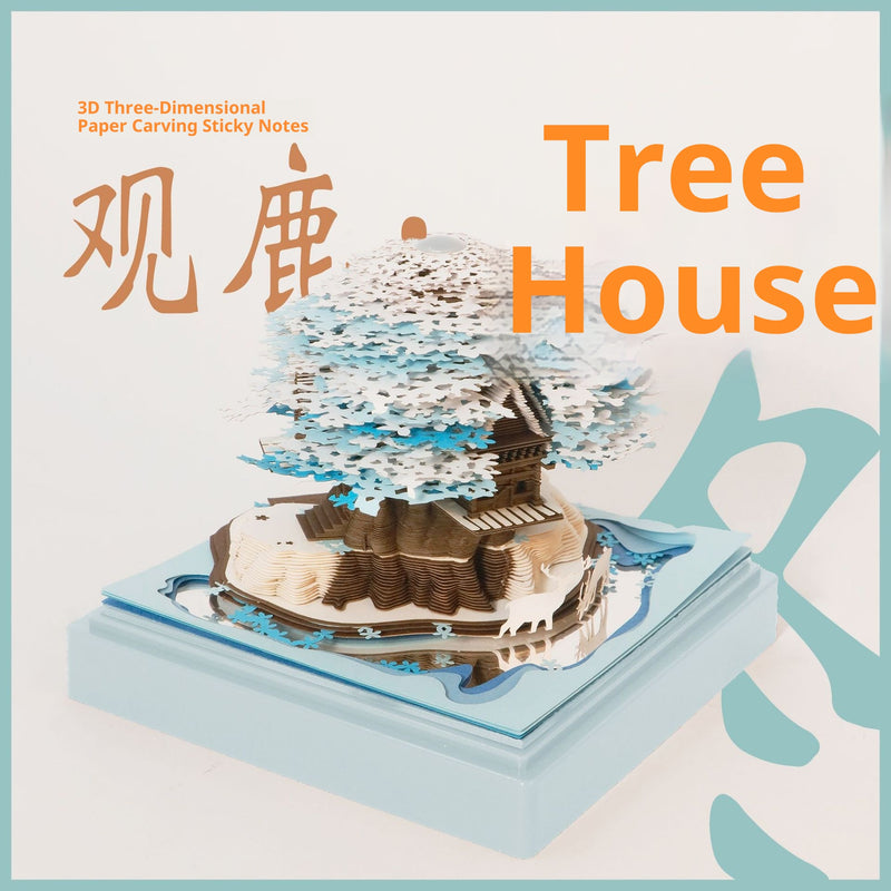 3D Sticky Note Paper Carving Creative Annual Meeting Tear-off Desktop Notepad Ornament