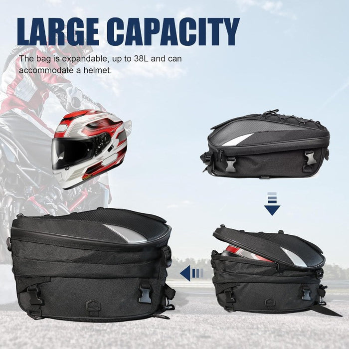 Motorcycle Rear Seat Helmet Large Capacity Cycling Travel Backpack Waterproof Rear Bag Knight Equipment