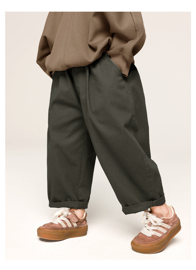 Boys' Casual Pants Solid Color Trousers Baggy Pants