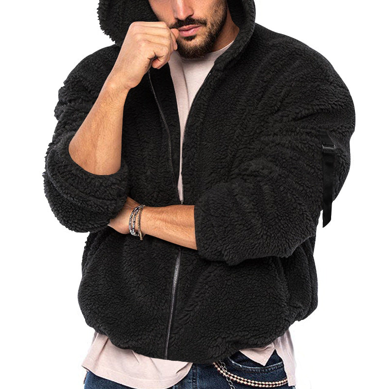 Herren Winter Neu doppelseitige Bejirog warme Kapuzen-Reißverschluss-Freizeitjacke Mantel