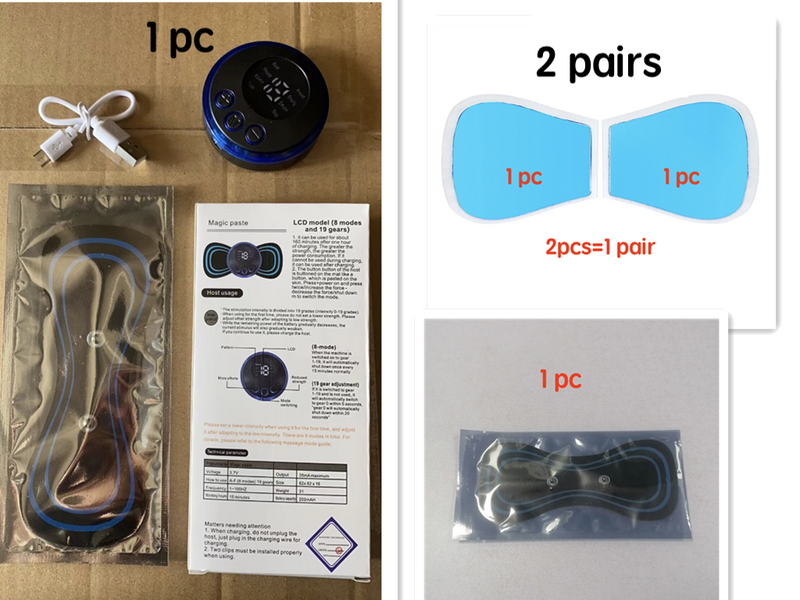 Mini-Massage-Pad Smart-LCD-Display Elektrotherapie-Massagegerät für Halswirbelsäule, Taille und Rücken Schmetterlings-Gerät für die Tasche