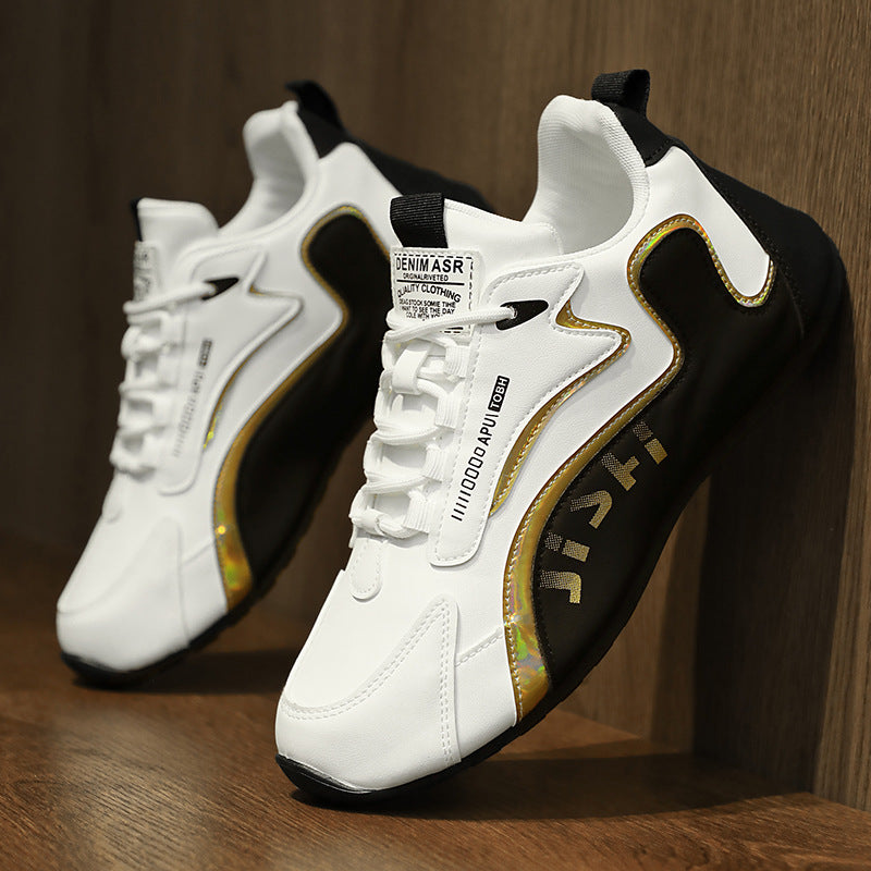 Fashion Colorblock Schnür-Sneaker für Herren Atmungsaktive Low-Top Dad Shoes Lauf- und Sportschuhe