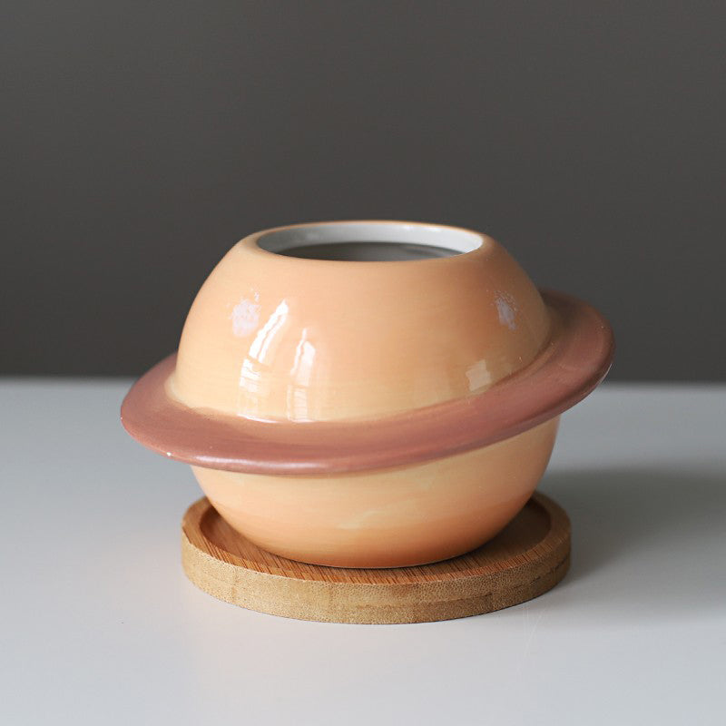 Creative Planet Shape Ceramic Flower Pot