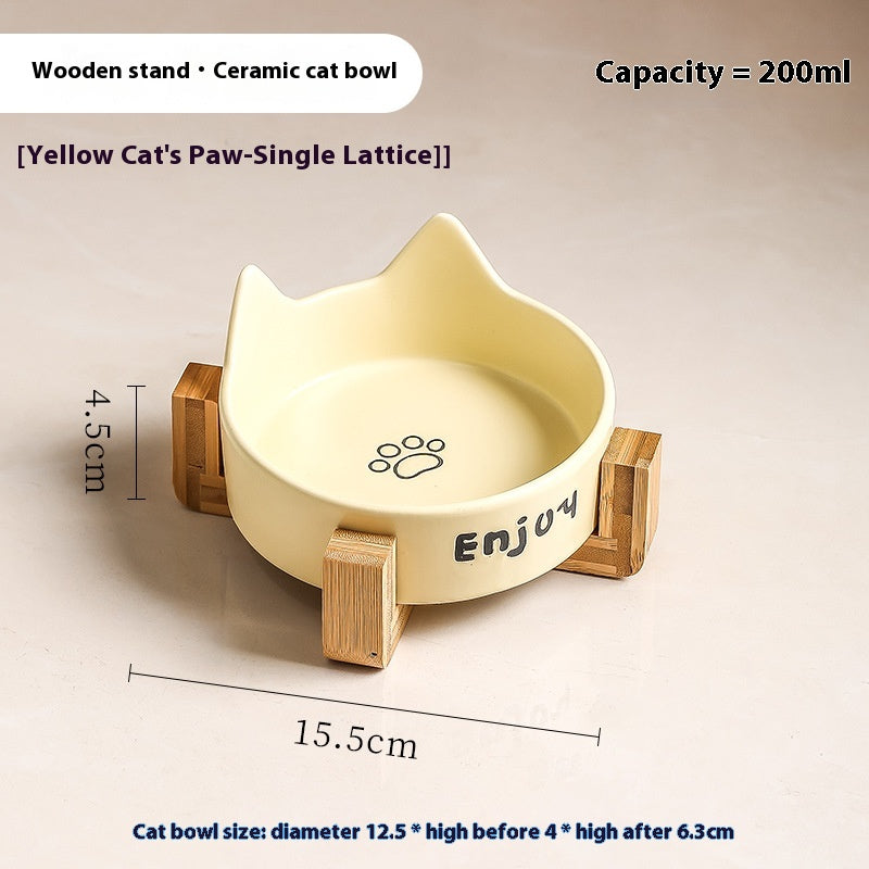 2-in-1 Cat Food Bowl Pet Water Bowl Anti-tumble