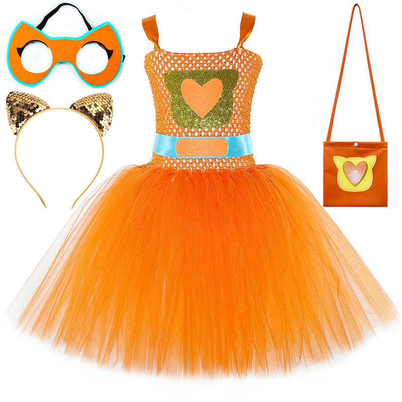 Super Cat Dress Children Cartoon Tulle Skirt Performance Wear