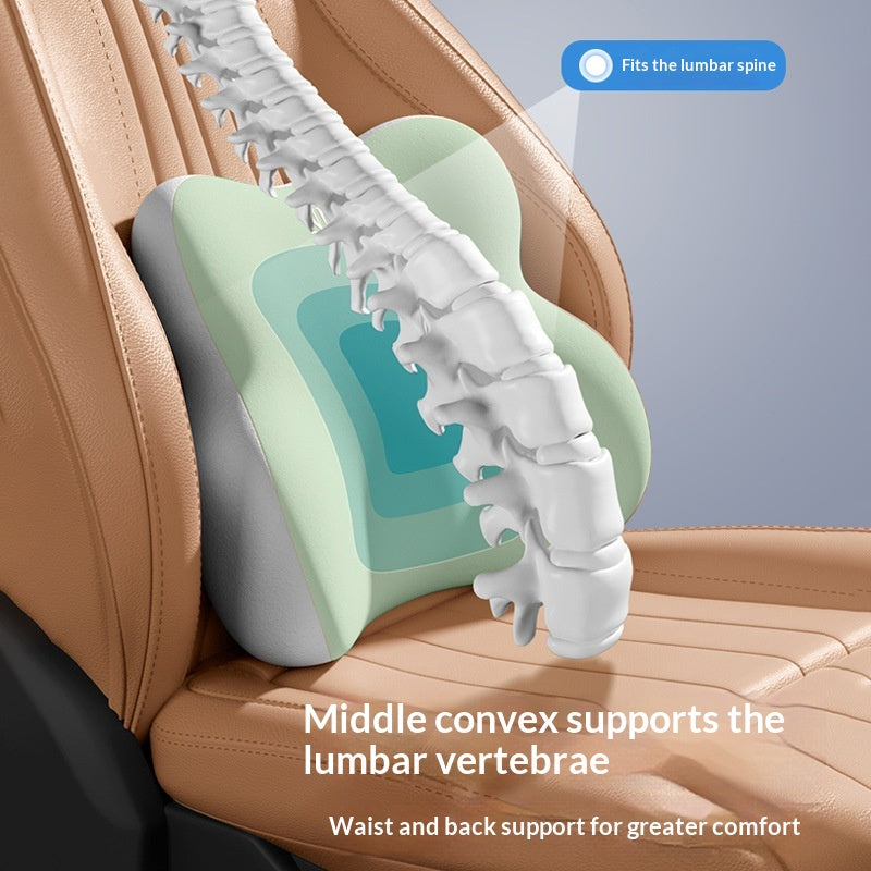 Car Headrest And Lumbar Support Set In Assorted Colors