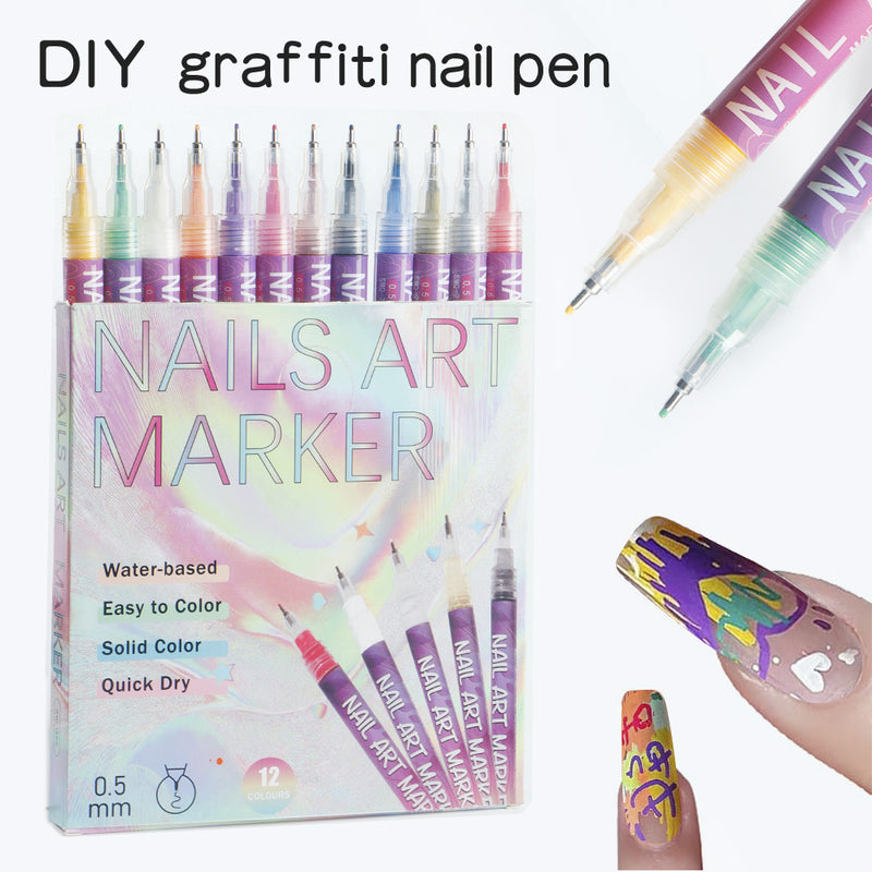 Set mit Acrylmarkern für Nailart, Graffiti-Design und präzise Konturenführung