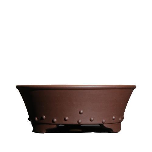 Purple Sand Flower Pot Round Drum Ding Drum Point Round Bowl Basin Raw Ore Mud Material Bonsai Basin