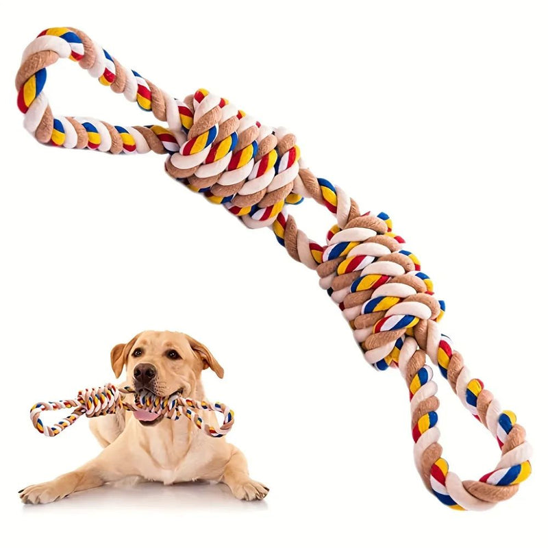 Großer Seilknotenspielzeug für Haustiere zum Zähneknirschen und Reinigen von Katzen und Hunden zur Langeweile-Linderung, interaktives Trainingszubehör für Haustiere
