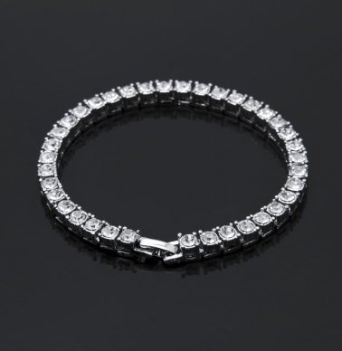 Tin Alloy Gold Color Iced Bracelet Men's Hip Hop Chain Street Rock Jewelry