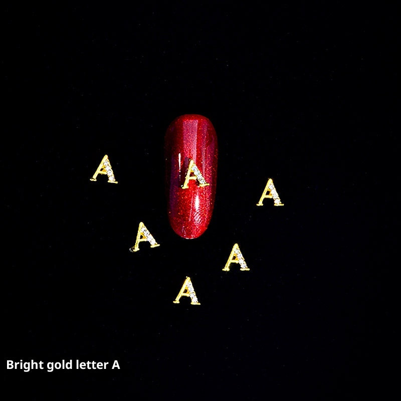 26 Letter Alloy Nail Ornament Nail Crystal