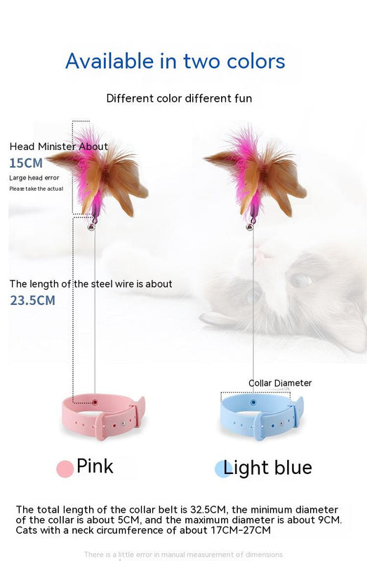 Brinquedo para animais de estimação multifuncional com fixação a pernas de mesa, coleira e pena, provocador de gatos em silicone