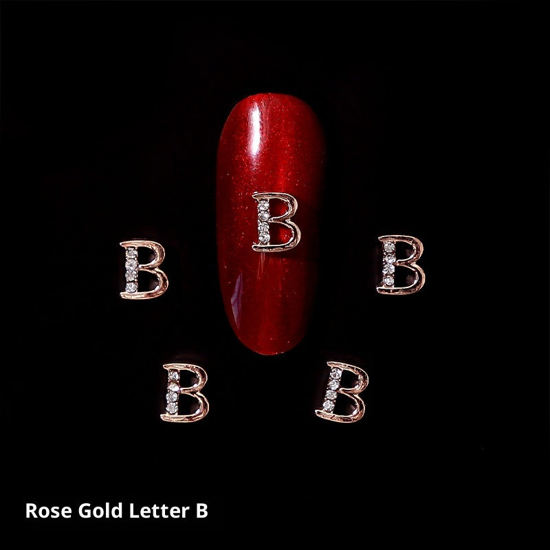 26 Letter Alloy Nail Ornament Nail Crystal