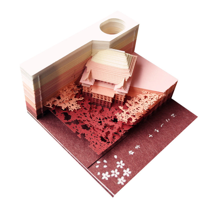 3D Sticky Note Paper Carving Creative Annual Meeting Tear-off Desktop Notepad Ornament