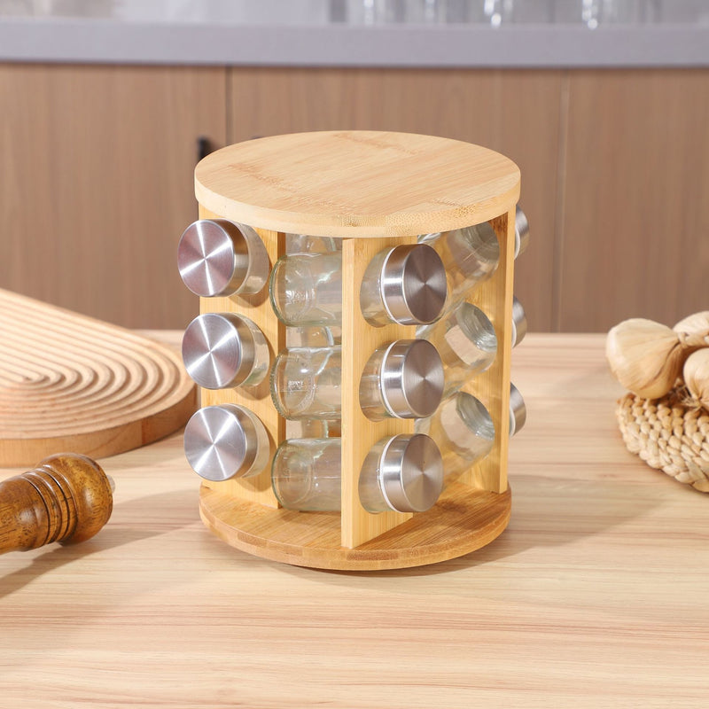 New Kitchen Supplies 430 Stainless Steel Glass Rotary Seasoning Can Set Seasoning Can
