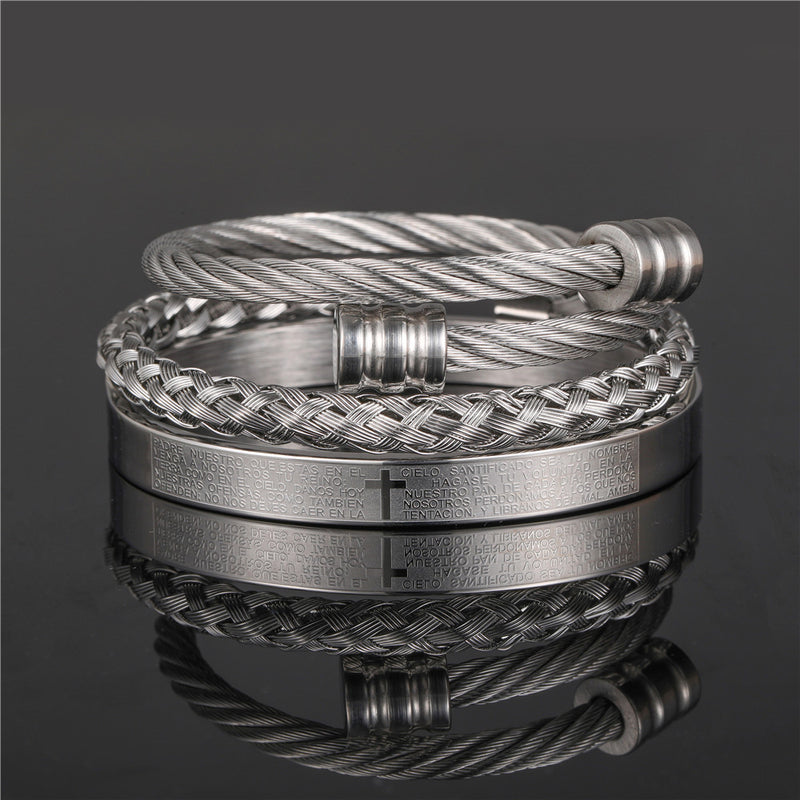 Titanium Steel Bracelet Suit Punk Creative Personality Roman