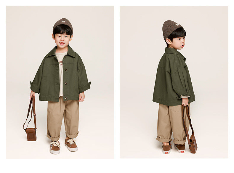 Boys' Casual Pants Solid Color Trousers Baggy Pants
