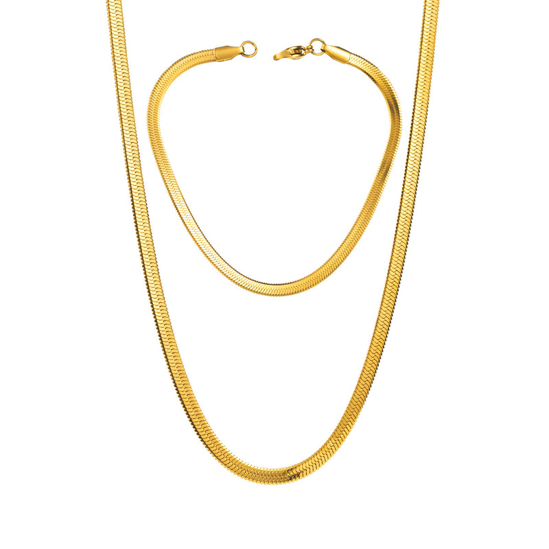 Damenmode Edelstahl Halskette Armband