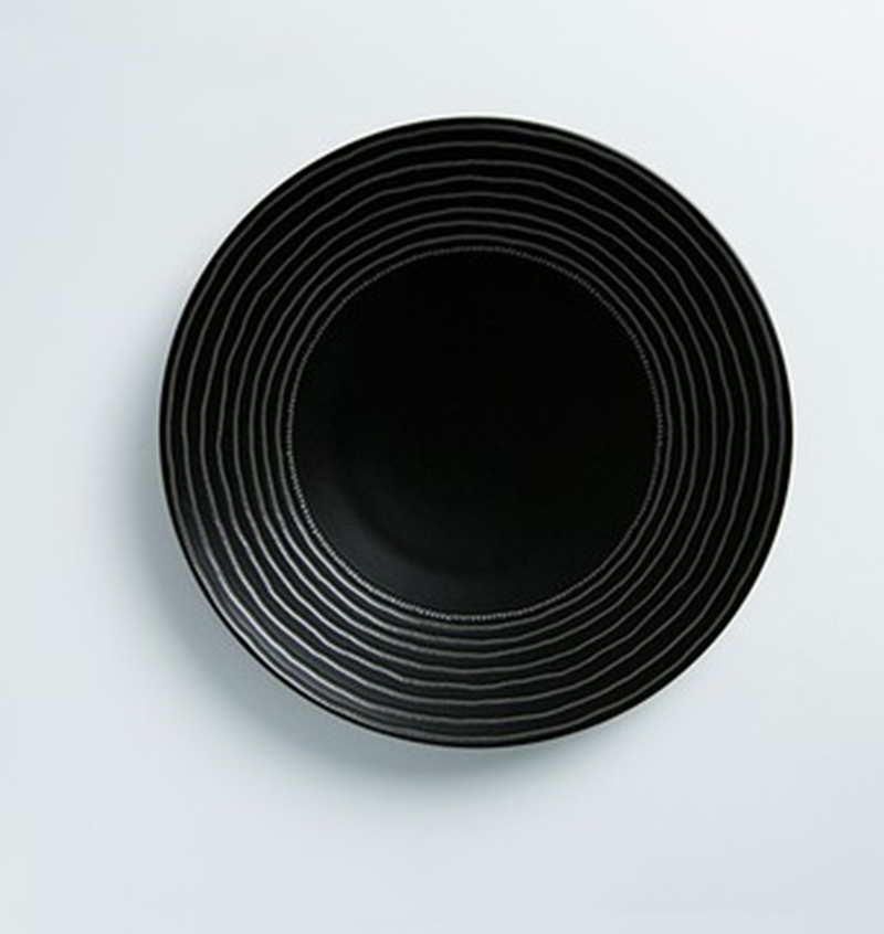 European Style Black Creative Ceramic Simple Ins Dessert Plate Flat Plate