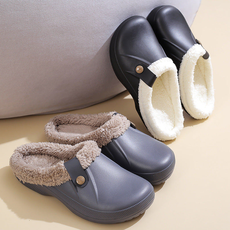 Female Plus Size Fleece-lined Home Cotton Slippers