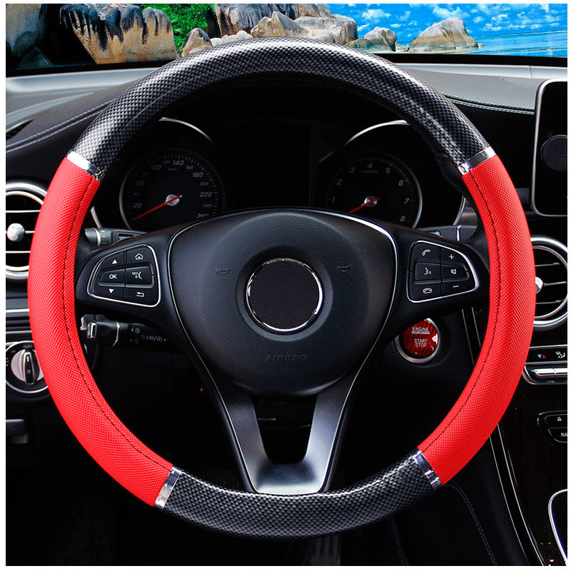 Peach Wood Grain Car Steering Wheel Cover