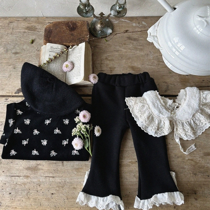Girls' Velvet Padded Bottoming Shirt Leggings Two-piece Set