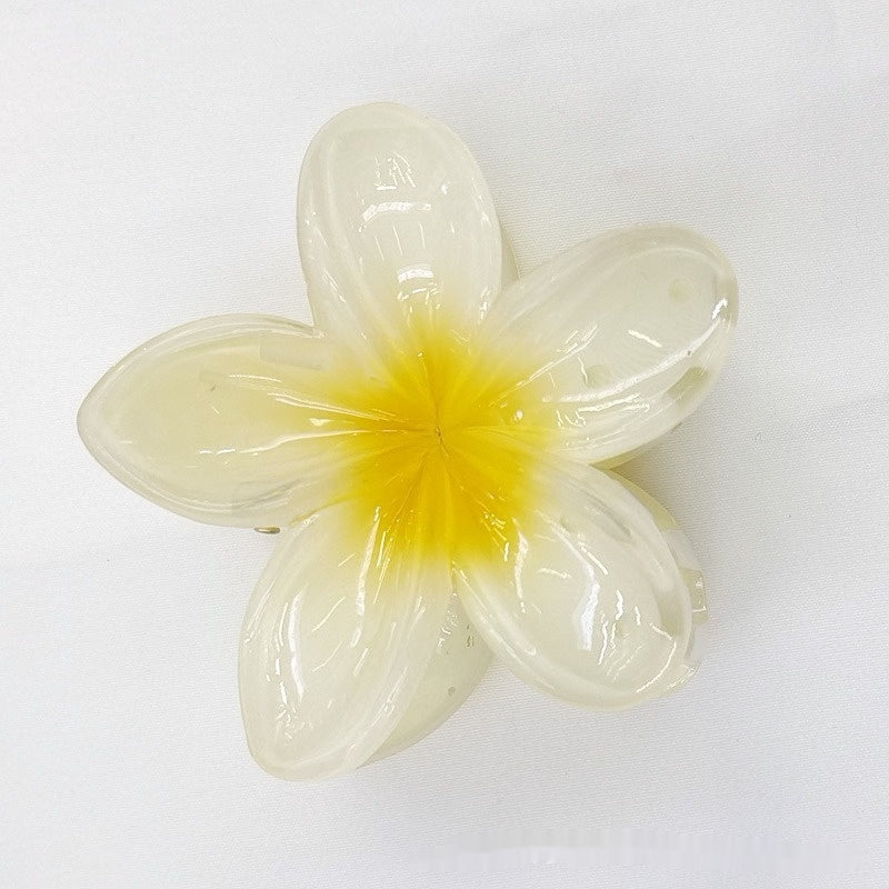 Gancho de Cabelo com Pinça de Ovo e Flor de Bauhinia