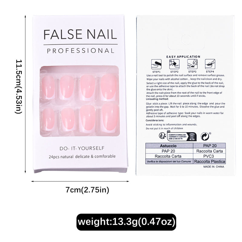 24 Stück Nagelspitzen quadratisch kurz einfach entfernbar künstliche Fingernägel in Box