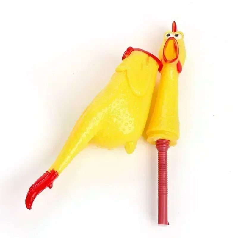 Novo Brinquedo de Borracha para Cão, Galinha Gritadora, Durável e Divertido, Amarelo