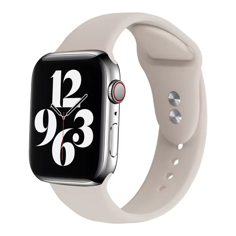 Bracelete de Silicone de Cor Sólida com Fecho de Pinos Duplos para Smartwatch