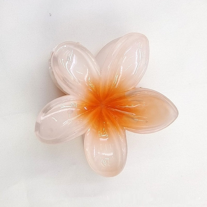 Gancho de Cabelo com Pinça de Ovo e Flor de Bauhinia