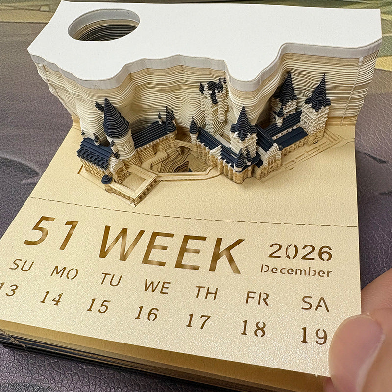 3D Sticky Note Paper Carving Creative Annual Meeting Tear-off Desktop Notepad Ornament