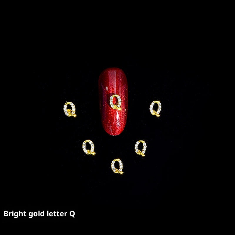 26 Letter Alloy Nail Ornament Nail Crystal