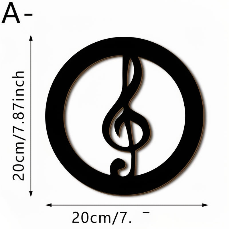Black Music Notes Wooden Wall Home Decor