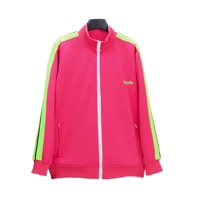 Angel Rainbow Side Woven Strip Classic Vintage Baggy Coat