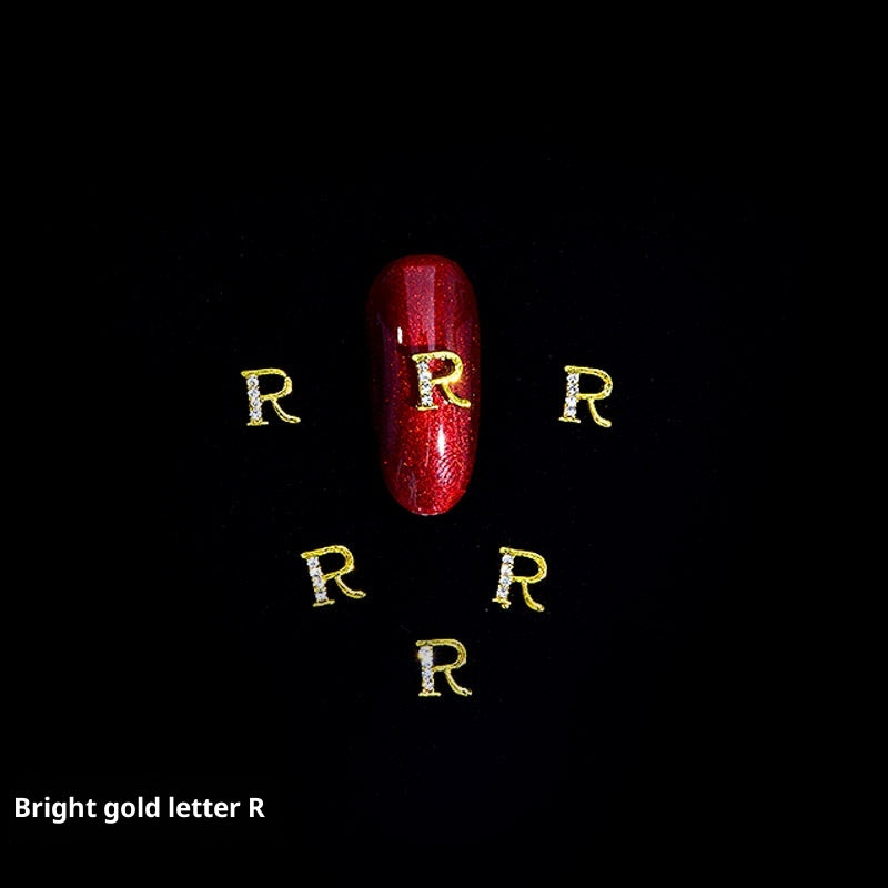 26 Letter Alloy Nail Ornament Nail Crystal