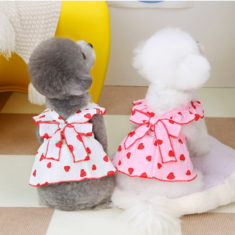 Vestido de Princesa Floral para Cão Primavera e Verão