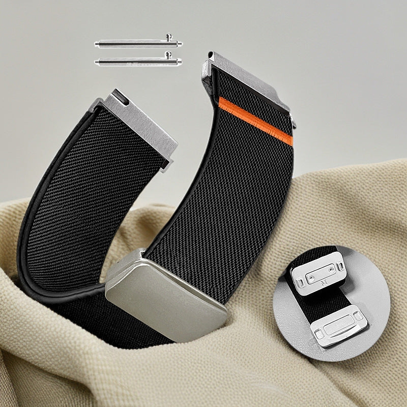 Magnetic Watch Strap For Garmin And Xiaomi Plain-weave Elastic Band
