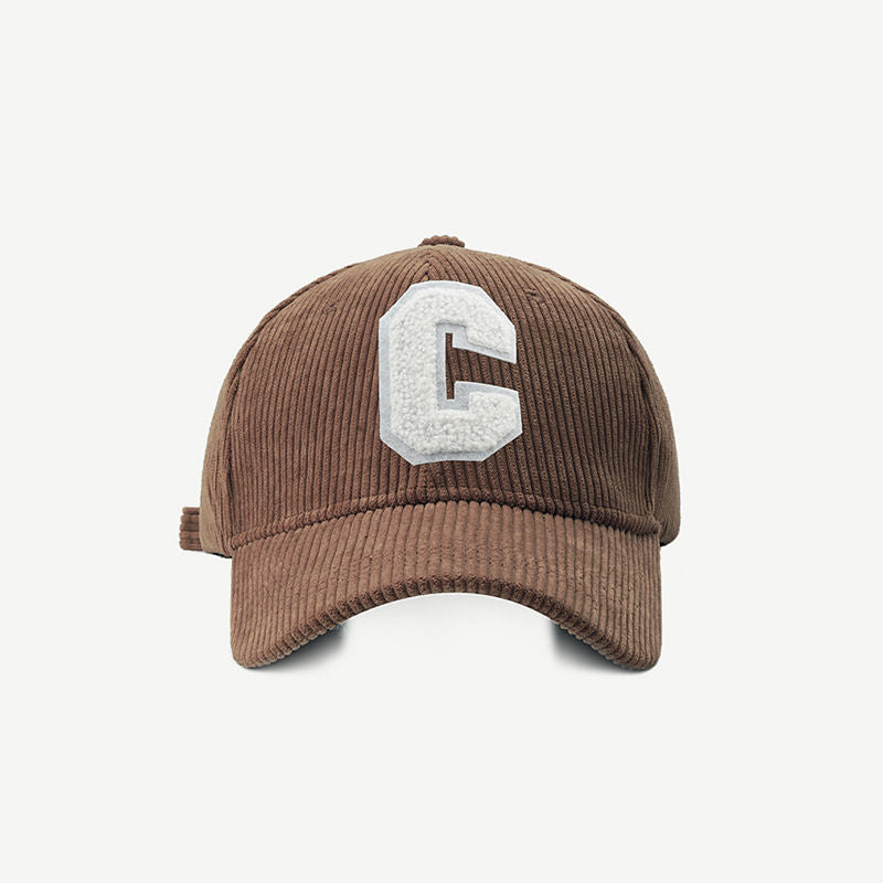 Corduroy Sport C Letter Duck Tongue Hat