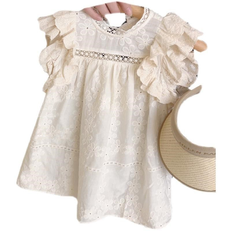 Girls Fashion Flying Sleeves French Dress