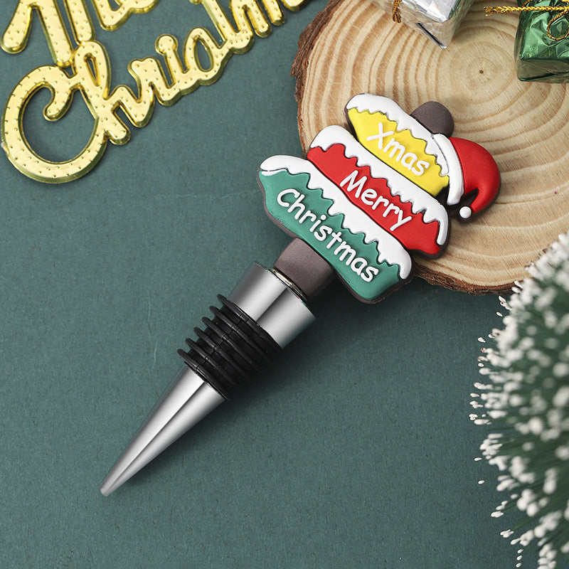 Rolha para garrafas de vinho com motivo de árvore de Natal para festas
