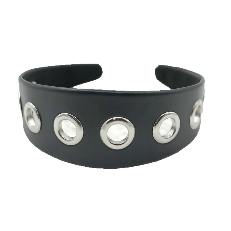 Fashion Large Rivet Punk Style Wide Version Personality Headband